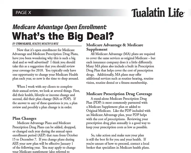 Select Wisely Tualatin Life Article